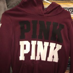 maroon pink brand sweatshirt